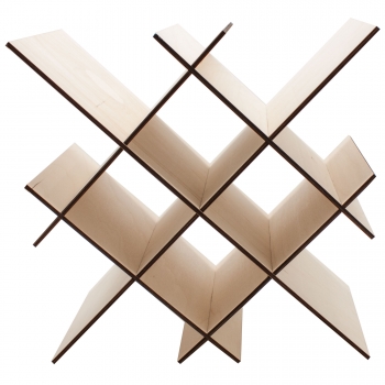 Preview: no.9100 - Flaschenregal Holz diagonal