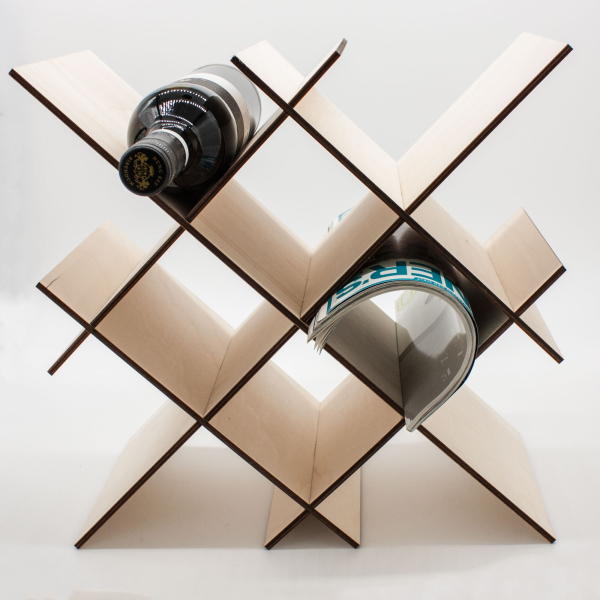 no.9100 - Flaschenregal Holz diagonal - 10er Set